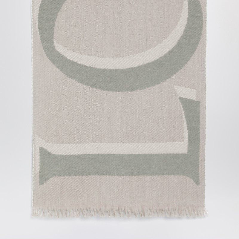 LOEWE Wool and Cashmere Scarf with Contrast Logo