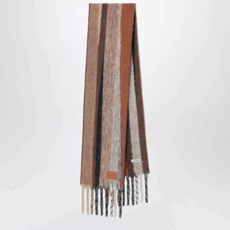 LOEWE Striped Wool and Alpaca Blend Scarf