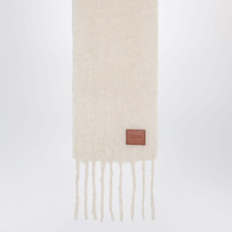 LOEWE Wool and Mohair Scarf with Decorative Fringes