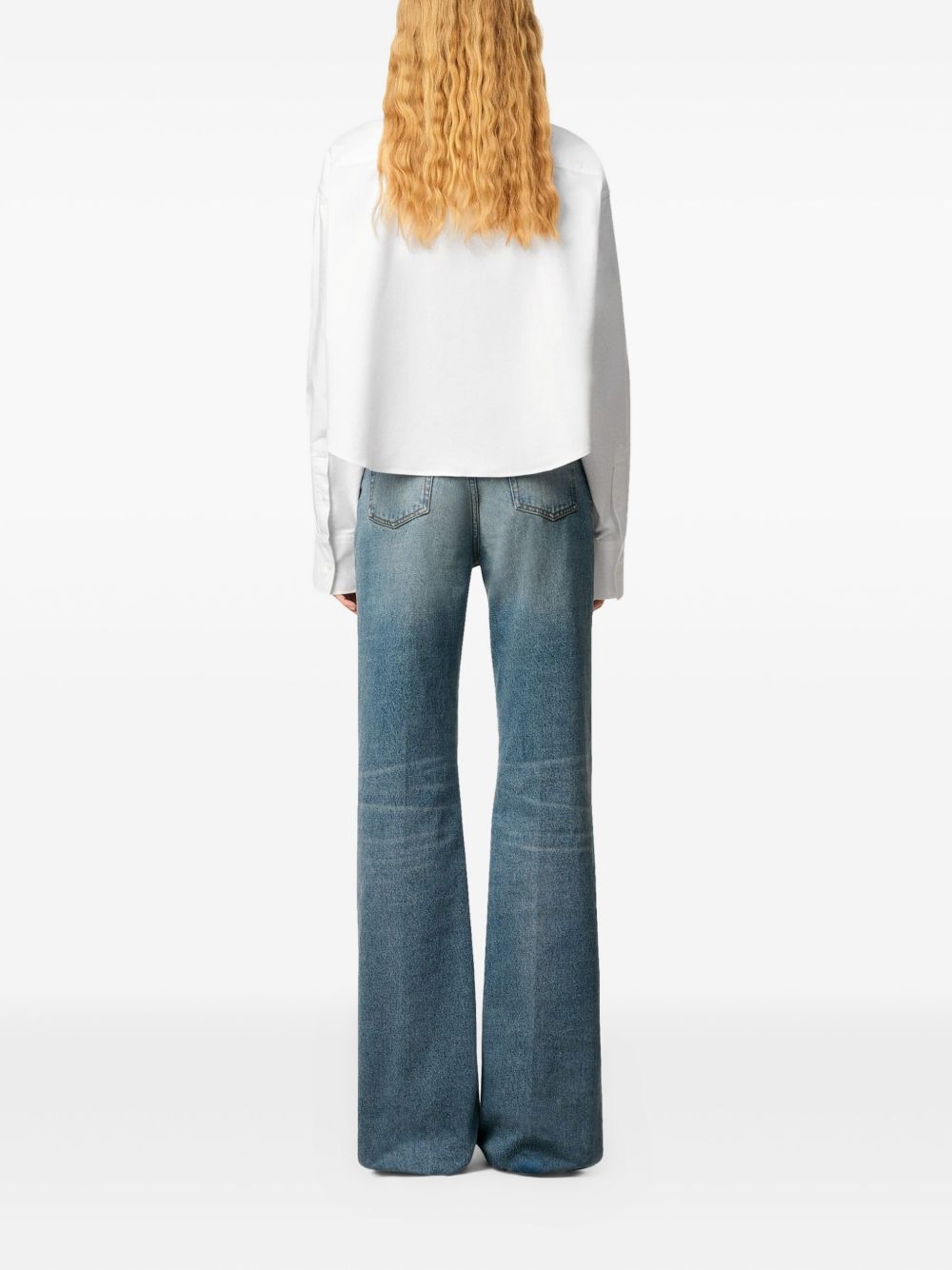 AMI PARIS Oversized Cropped Button-Down Shirt