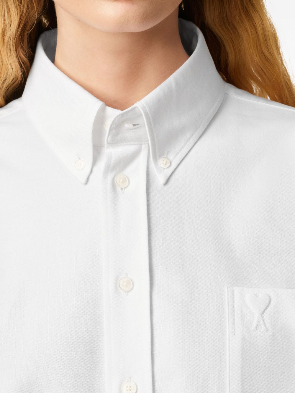 AMI PARIS Oversized Cropped Button-Down Shirt