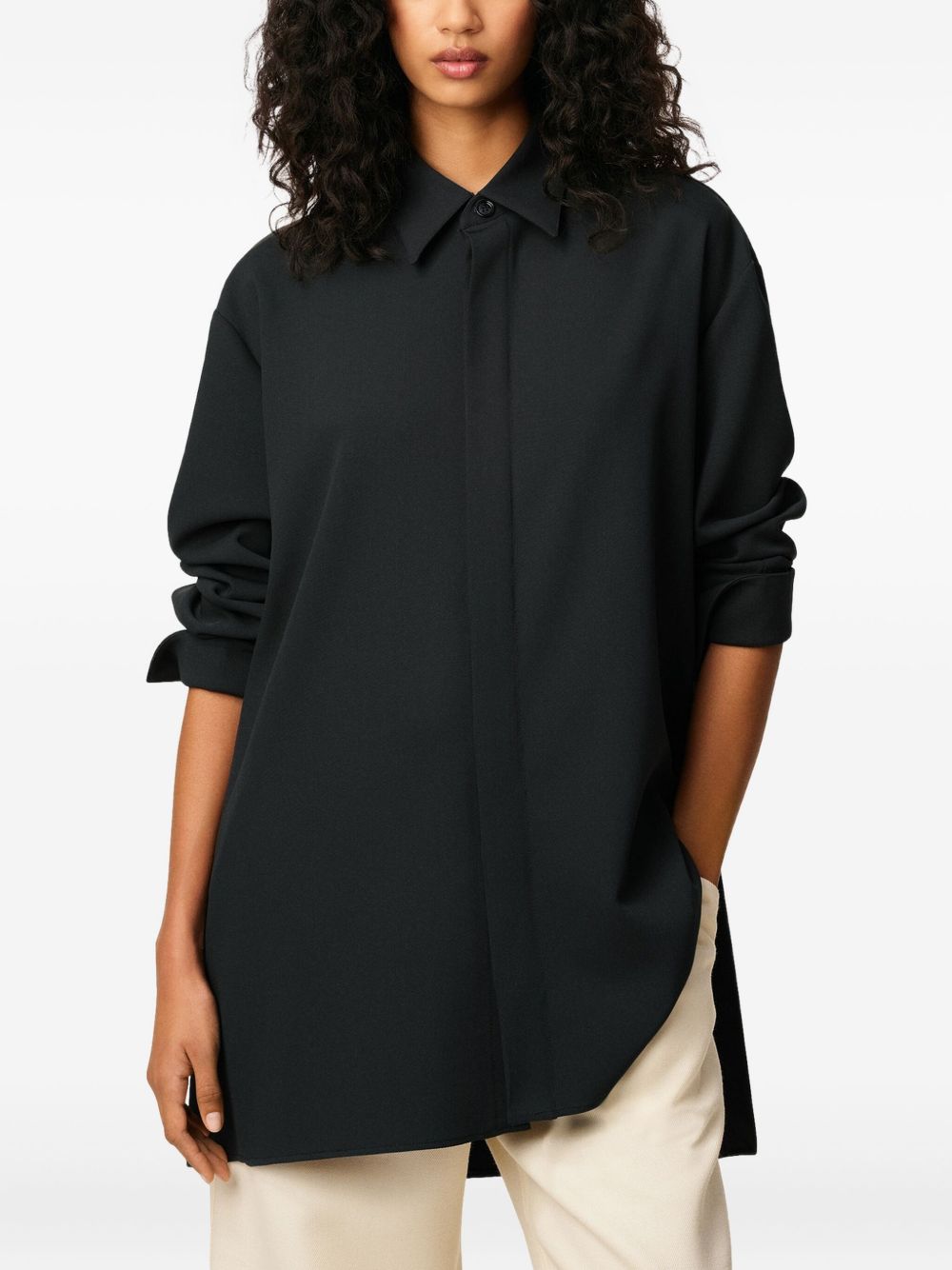 AMI PARIS Classic Women's Wool Shirt with Button Detailing