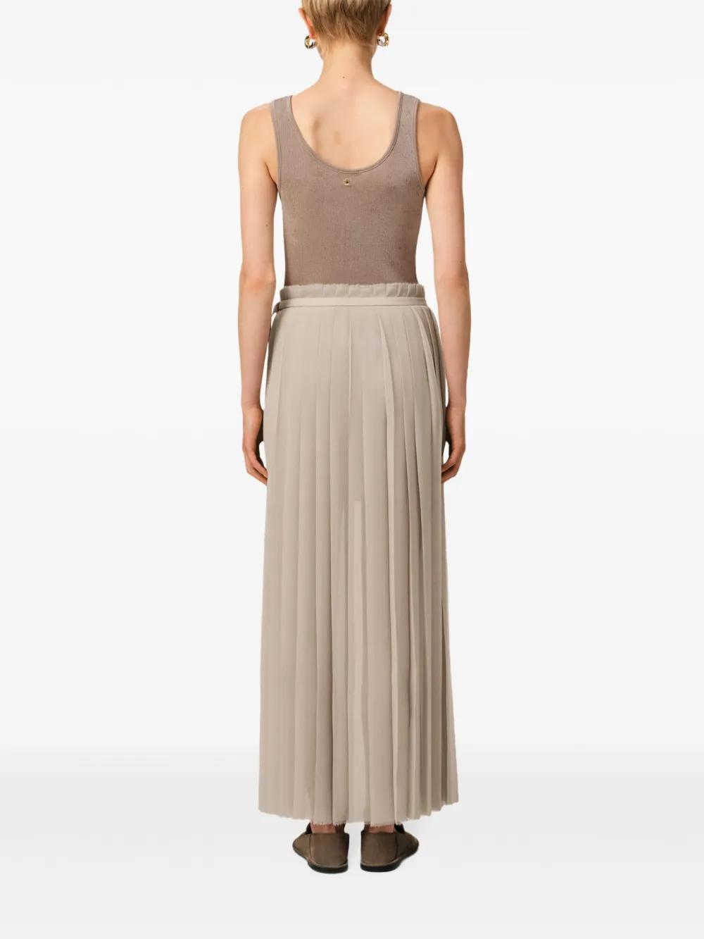 AMI PARIS Pleated Polyester Mini Skirt for Women