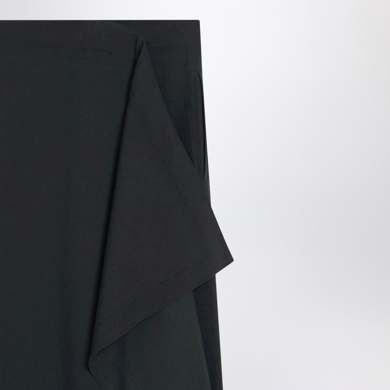 AMI PARIS MIDI Wool Skirt with Low Waist and Draped Detail