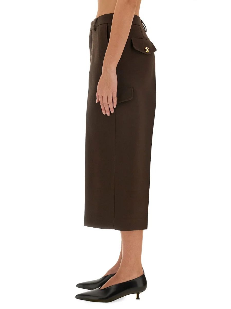 AMI PARIS Military-Inspired Wool Bermuda Shorts for Women