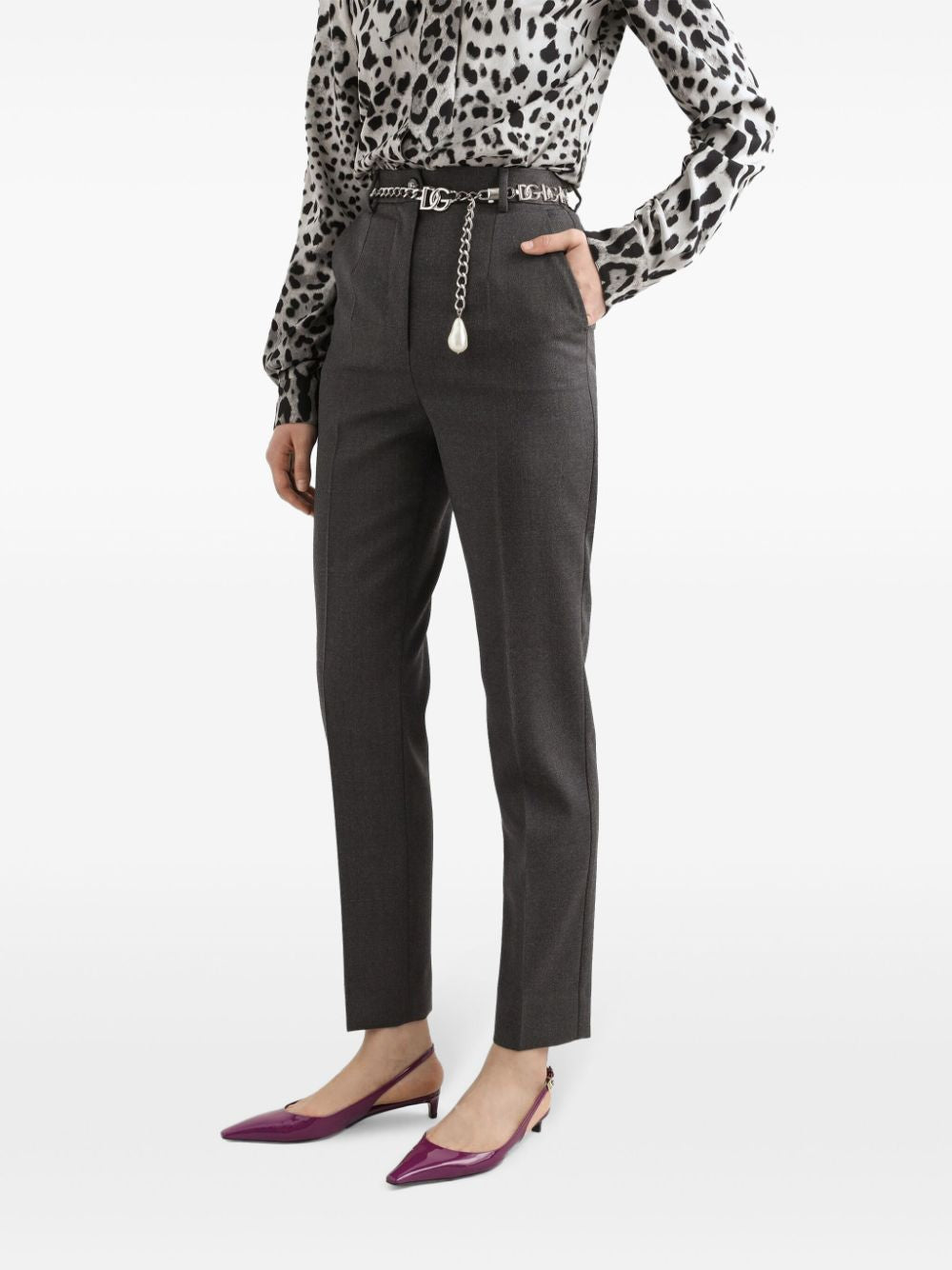 DOLCE & GABBANA Pressed Crease Straight Leg Trousers for Women