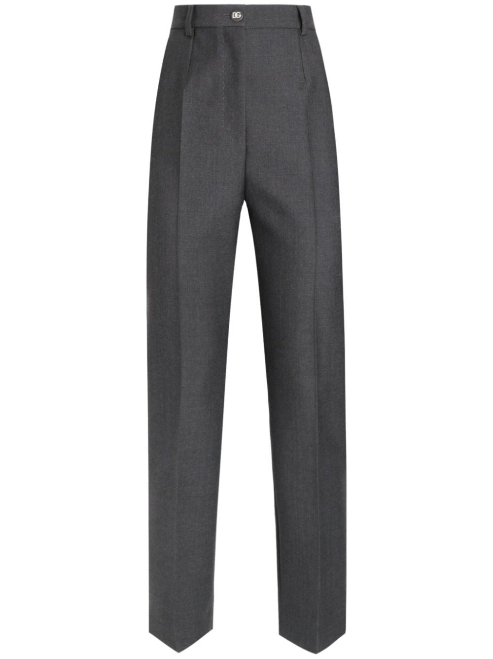 DOLCE & GABBANA Pressed Crease Straight Leg Trousers for Women