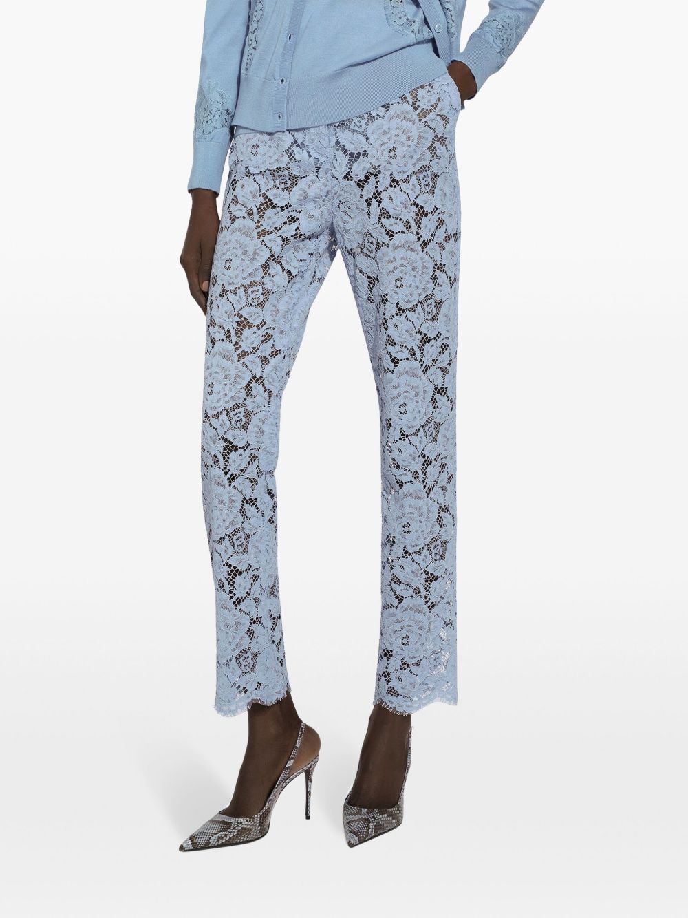 DOLCE & GABBANA Silk Blend Lace Trousers