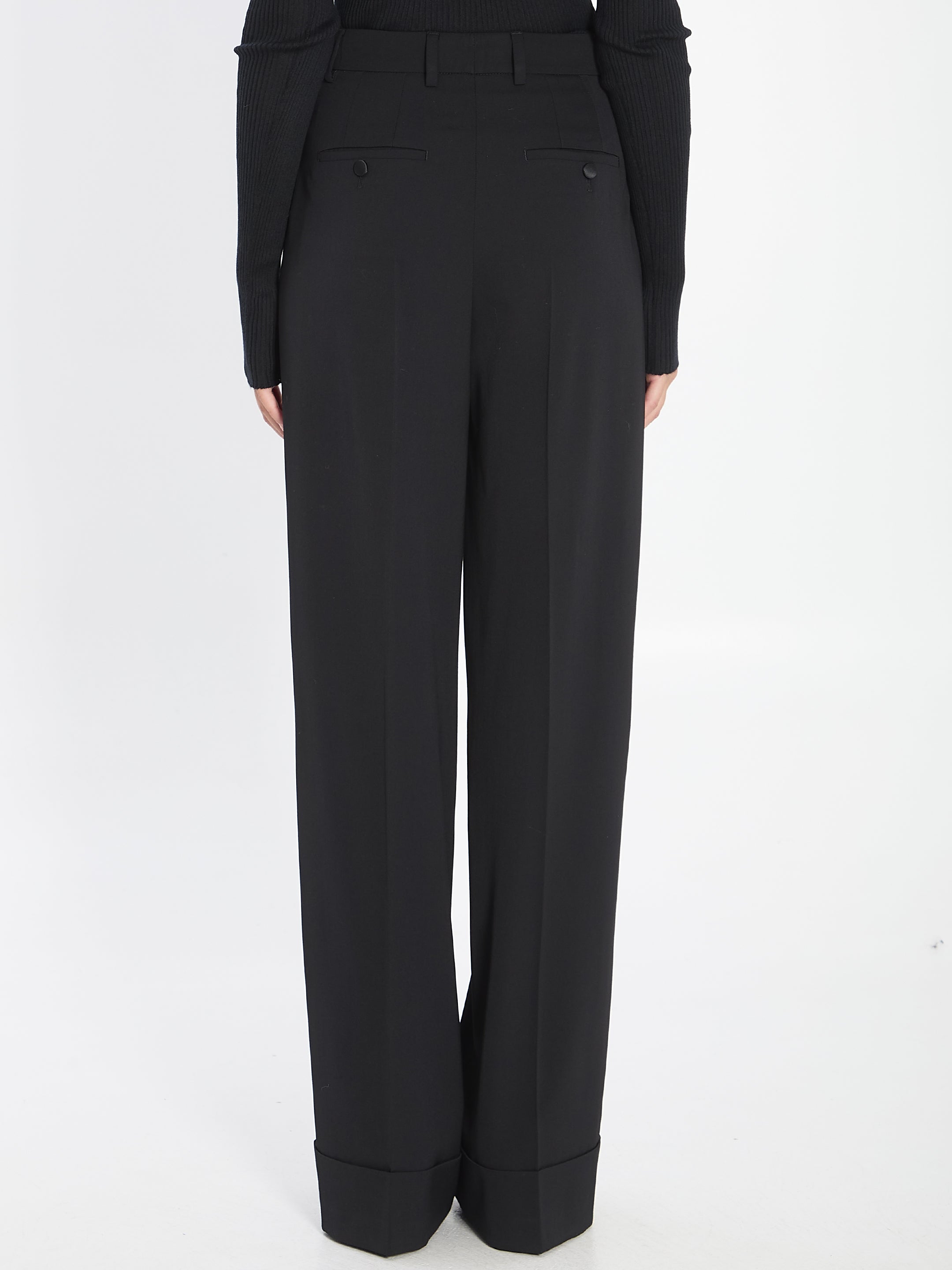 DOLCE & GABBANA Straight Leg Wool Trousers for Women - Size 40 IT