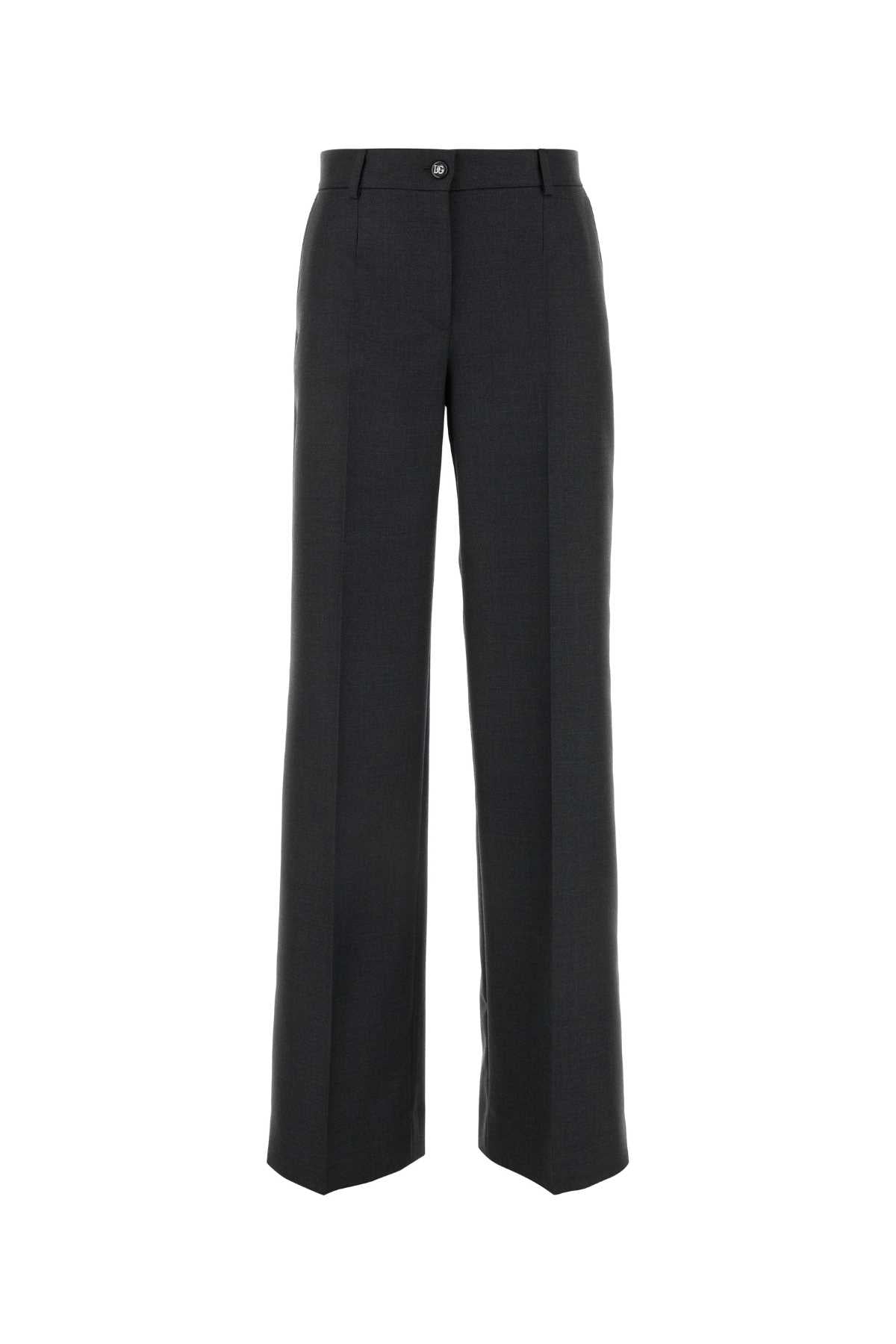 DOLCE & GABBANA Graphite Wool Pants for Women - SS25 Collection