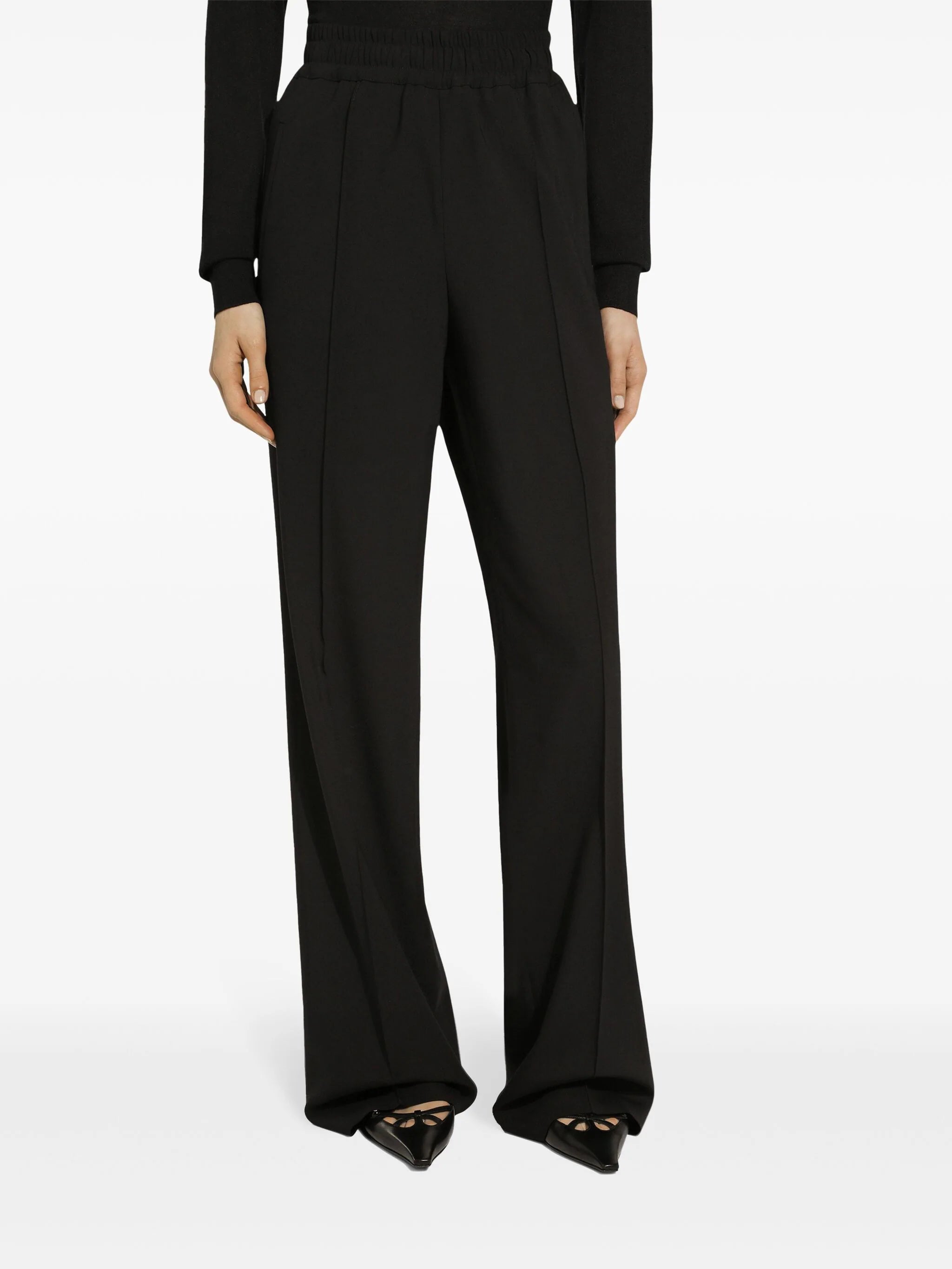 DOLCE & GABBANA Straight Wool Trousers for Women - FW25 Collection