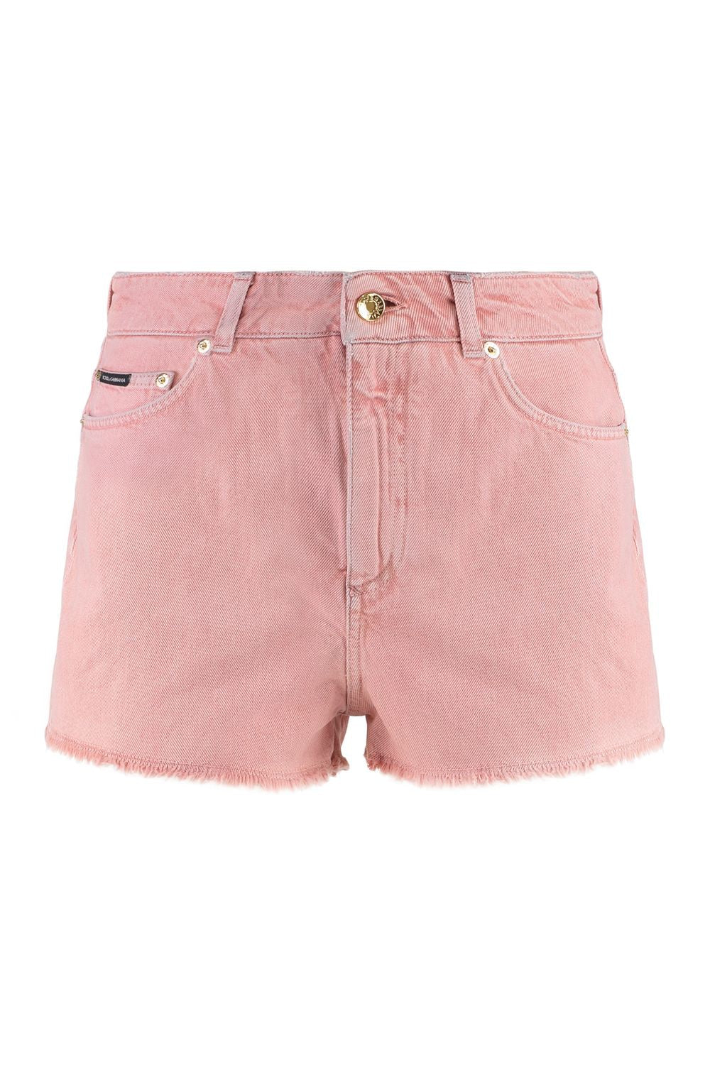 DOLCE & GABBANA Frayed Hem Denim Shorts - Women's Mini Fit
