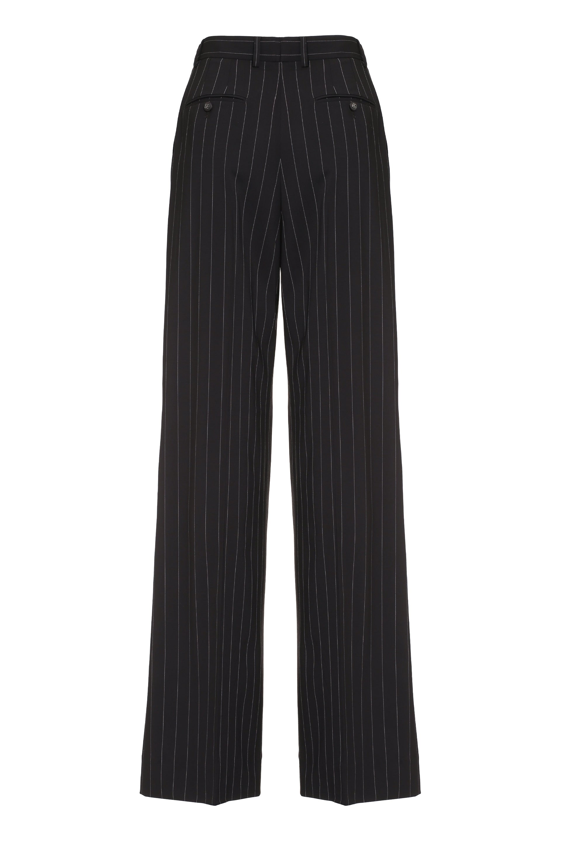DOLCE & GABBANA Pinstriped Wool Trousers for Women - FW23