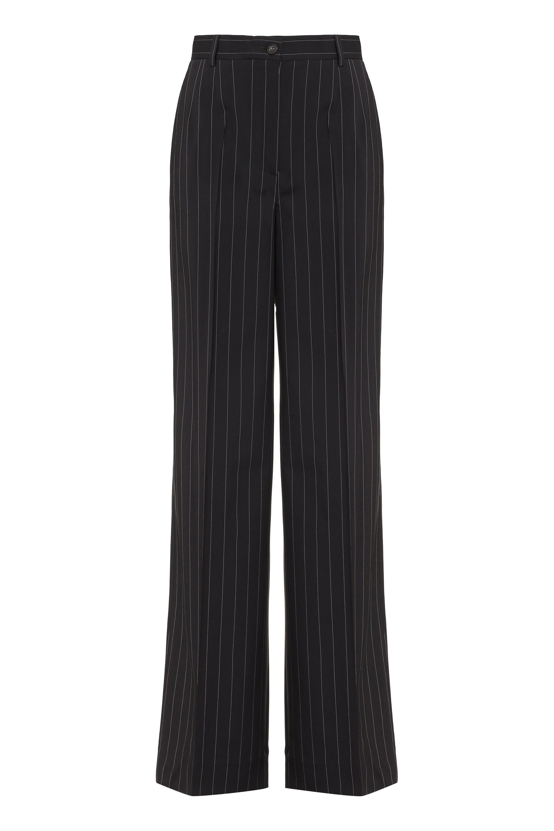DOLCE & GABBANA Pinstriped Wool Trousers for Women - FW23
