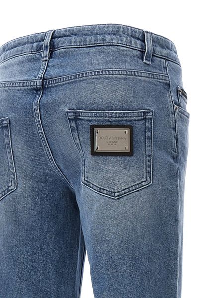 DOLCE & GABBANA 5-Pocket Women's Jeans with Engraved Metal Accents