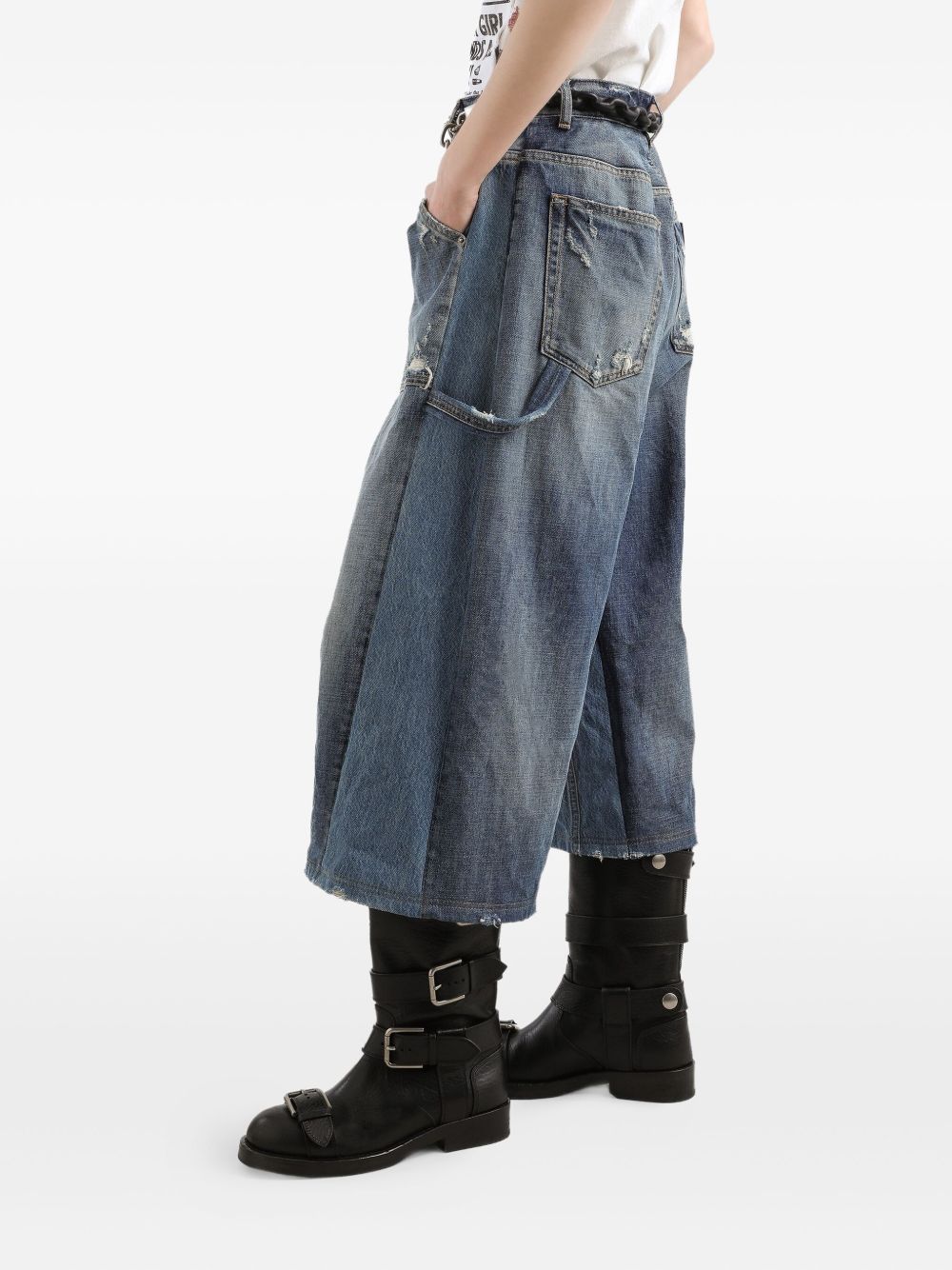 DOLCE & GABBANA Distressed Denim Mini Shorts