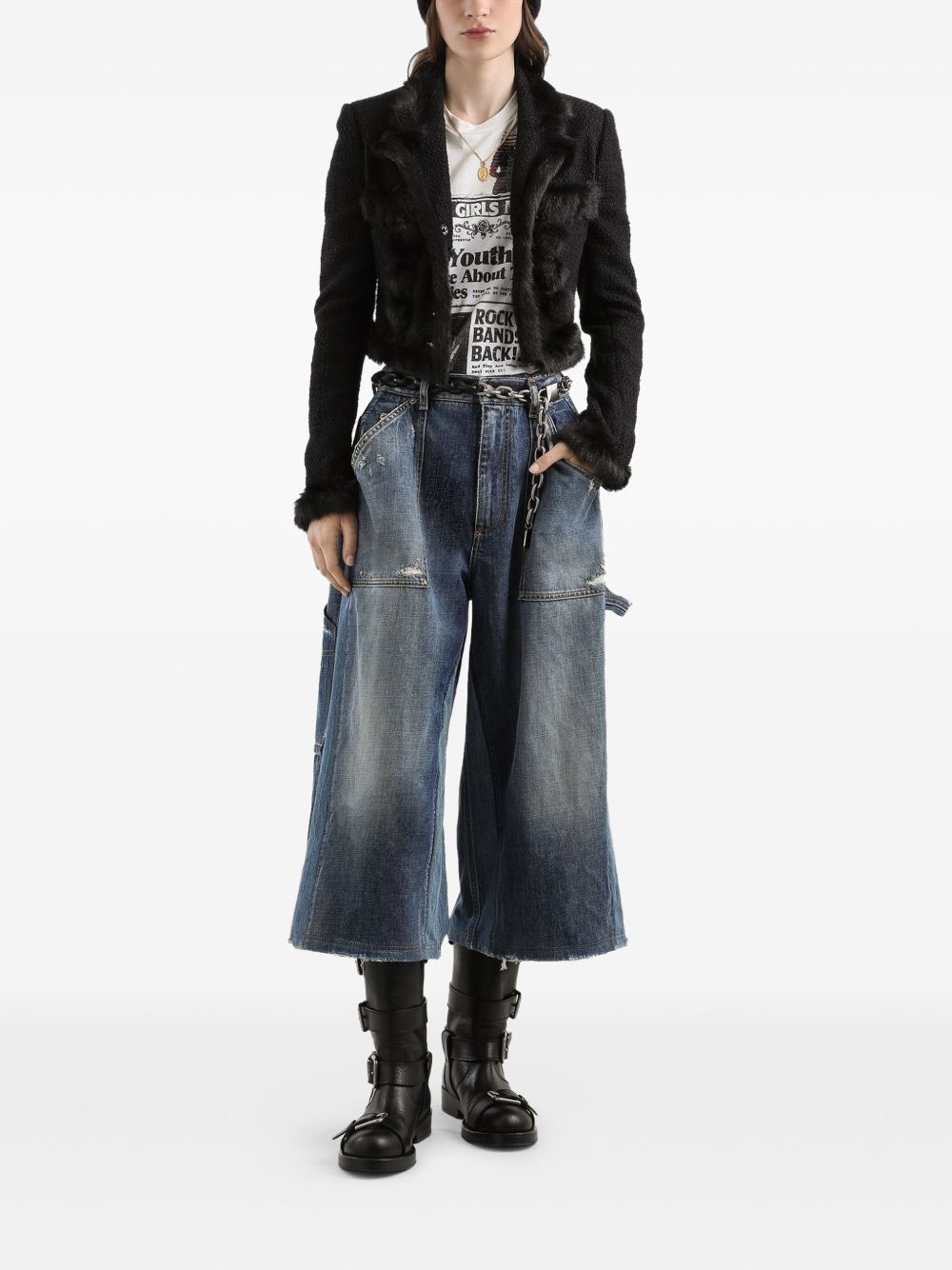 DOLCE & GABBANA Distressed Denim Mini Shorts