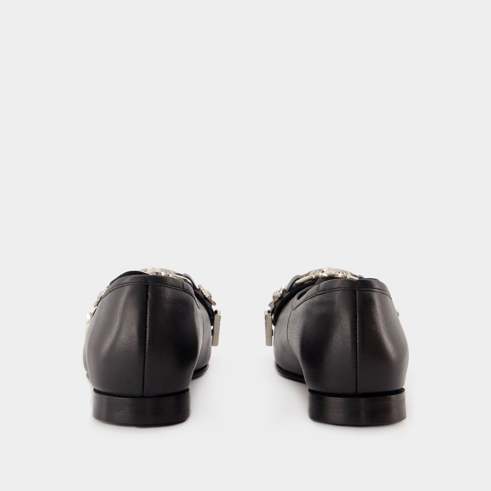 TOGA PULLA Ballet-Inspired Leather Ballerinas for Women