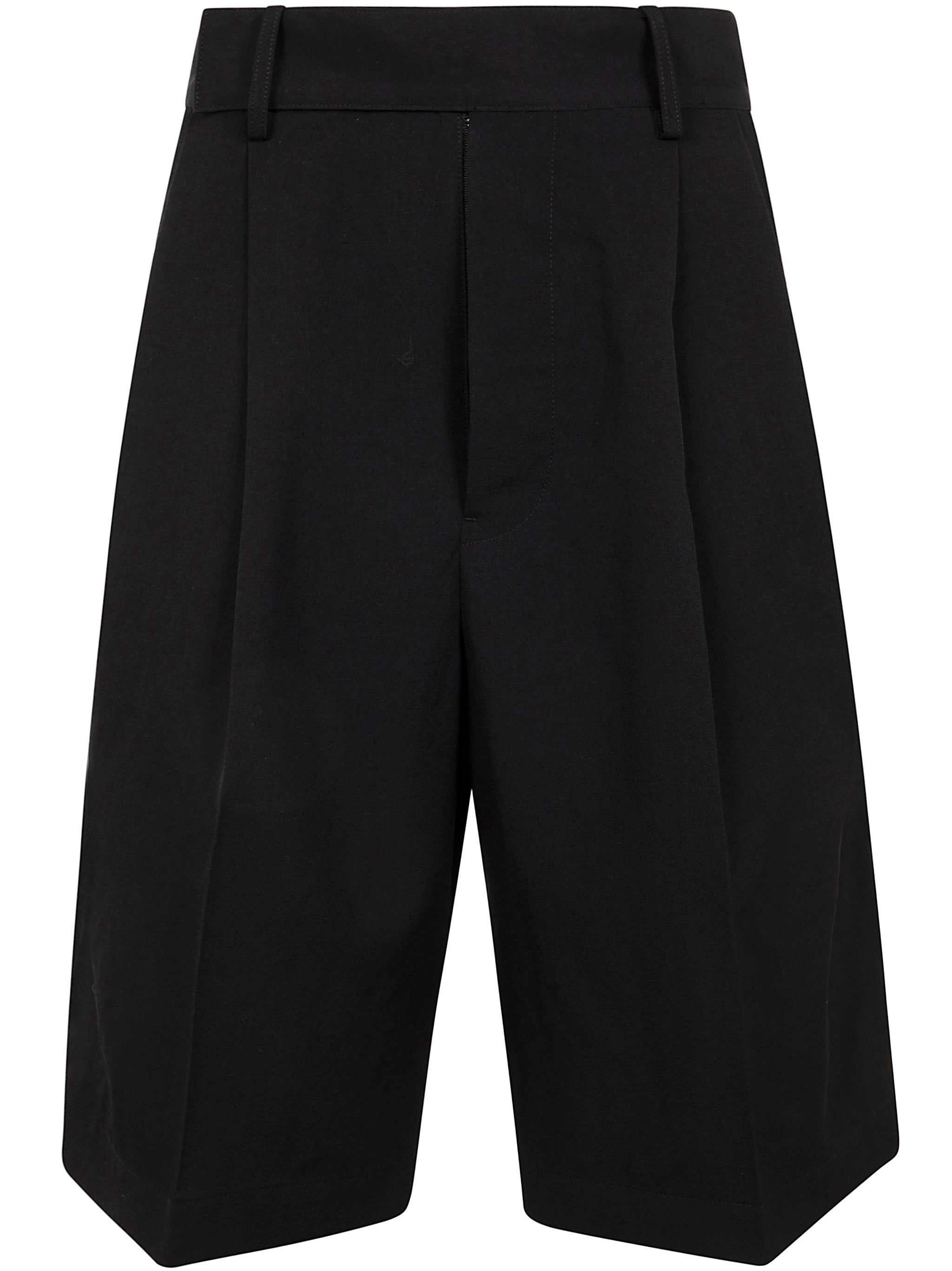 YOHJI YAMAMOTO Wool R-4Tuck Mini Short Pants