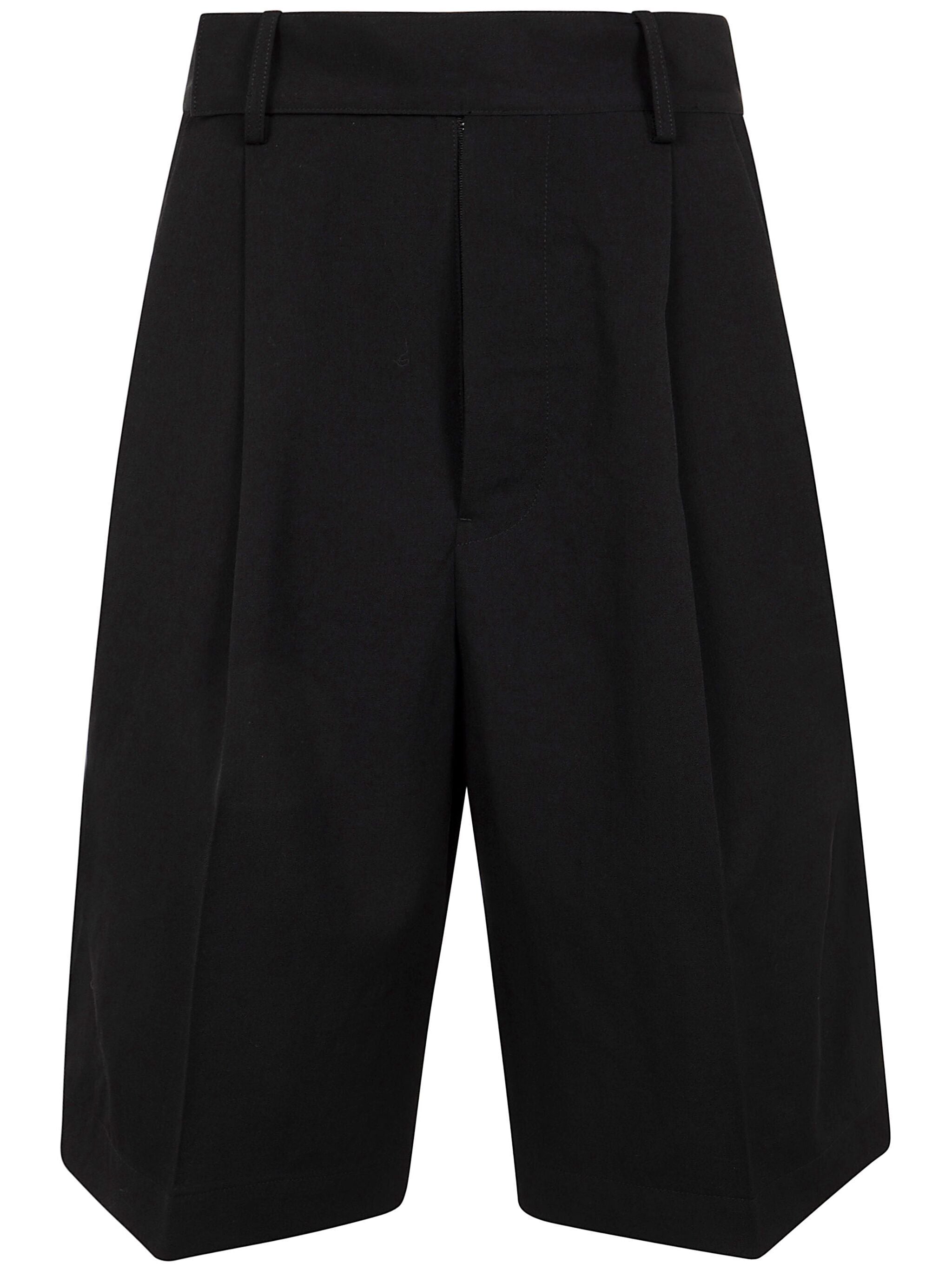 YOHJI YAMAMOTO Wool R-4Tuck Mini Short Pants