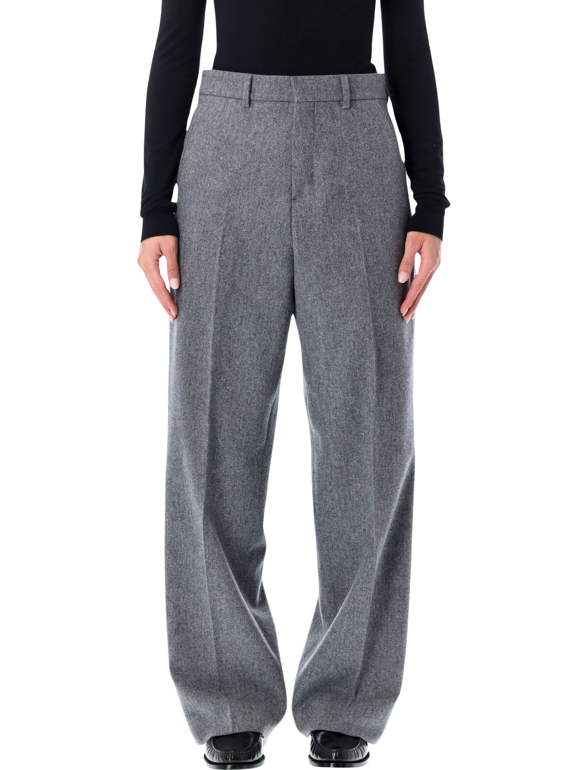 AMI PARIS Wool Wide-Leg Trousers Size 36