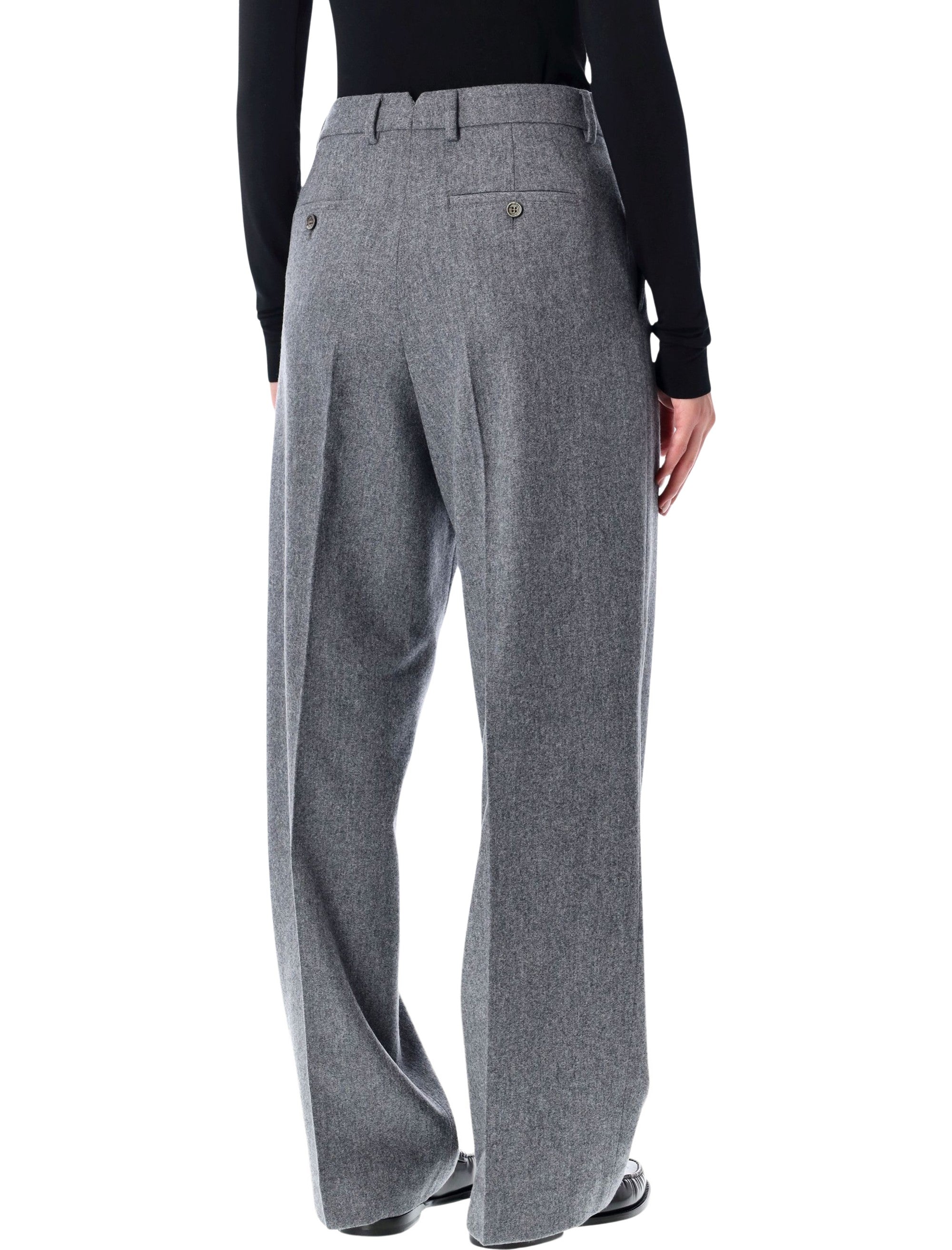 AMI PARIS Wool Wide-Leg Trousers Size 36