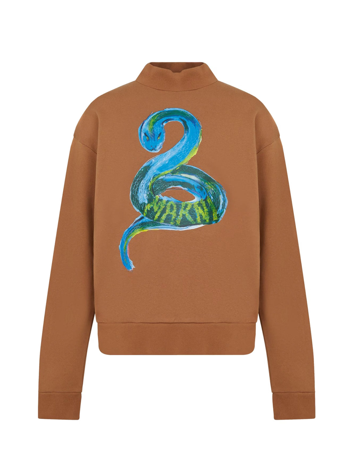 MARNI Brushed Organic Sweatshirt with Logo - Crewneck
