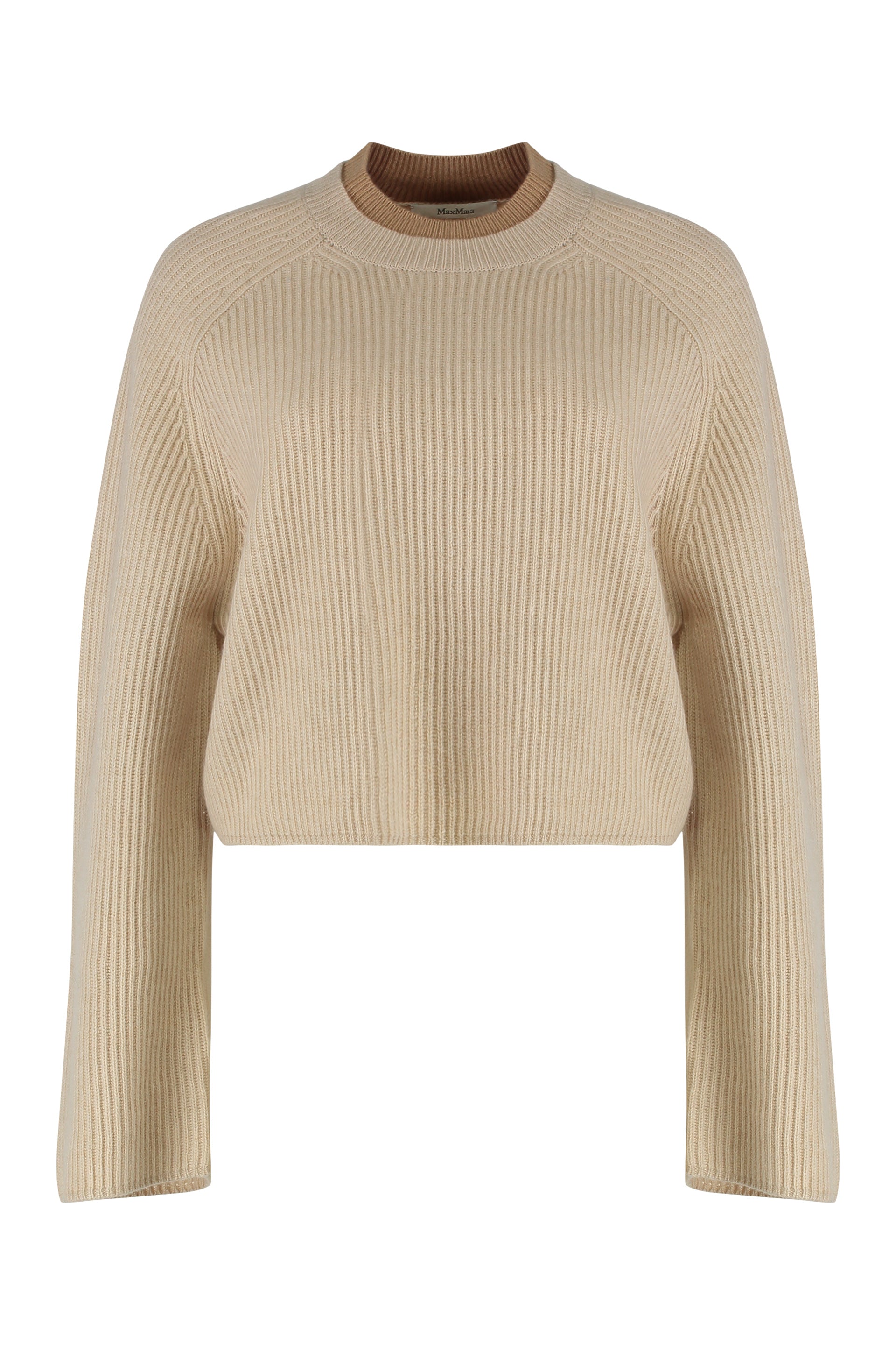 MAX MARA Wool and Cashmere Ribbed Knit Crop Top