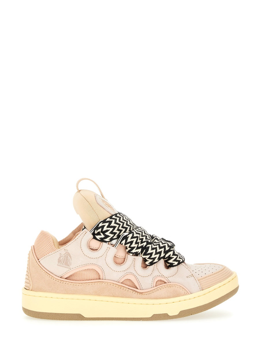 LANVIN Suede Leather Curb Sneakers