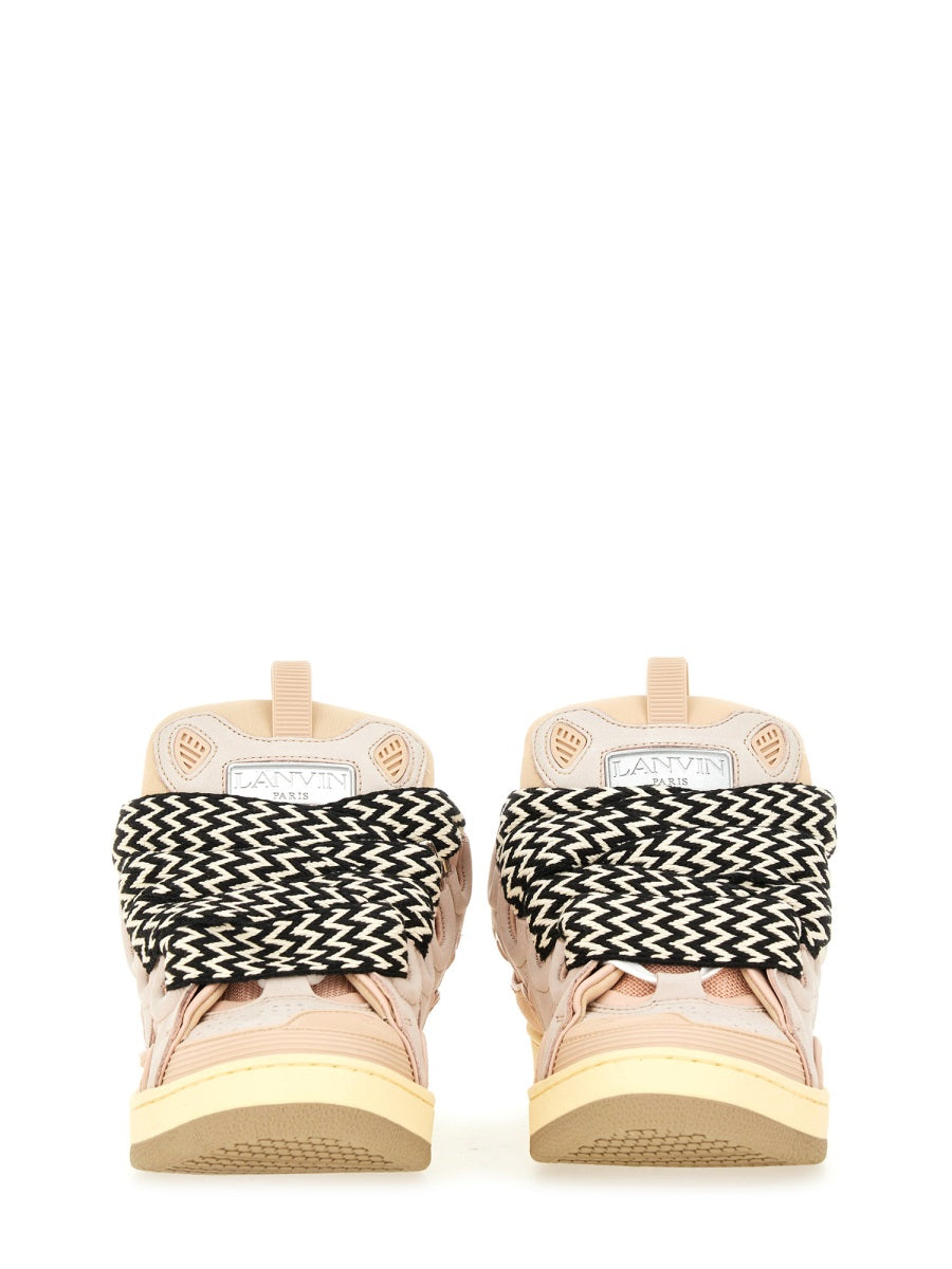 LANVIN Suede Leather Curb Sneakers