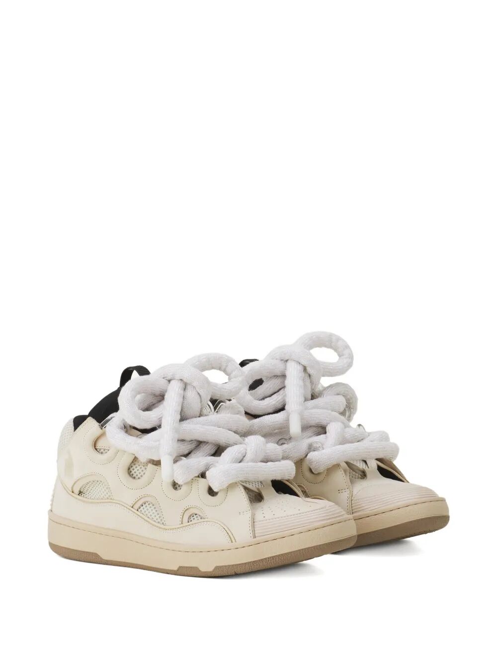 LANVIN Curb Sneaker in Leather with Snake Laces