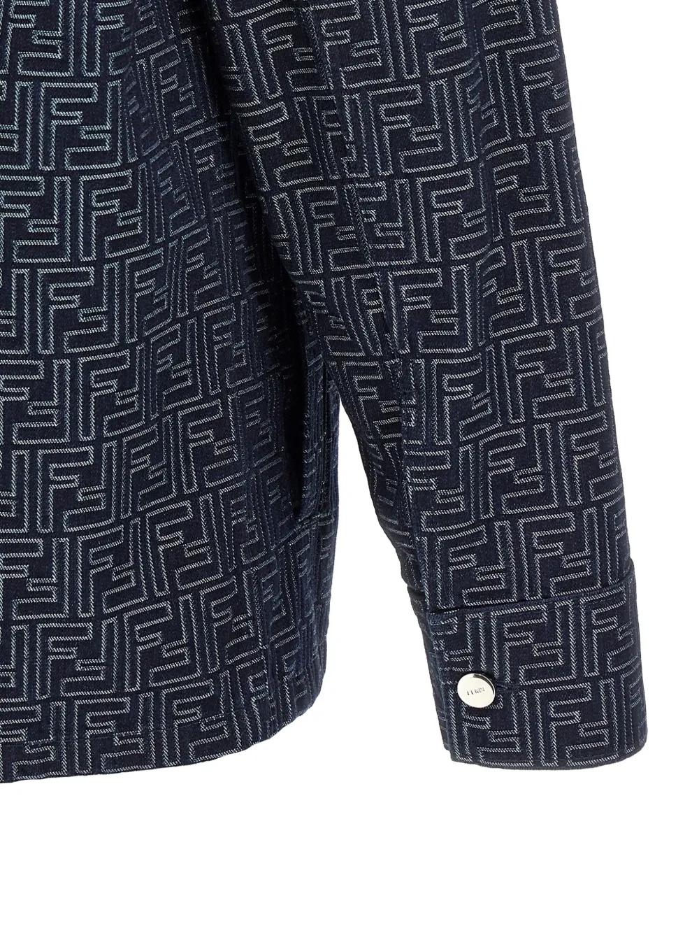 FENDI Denim Jacket with All Over Motif for Men - SS25