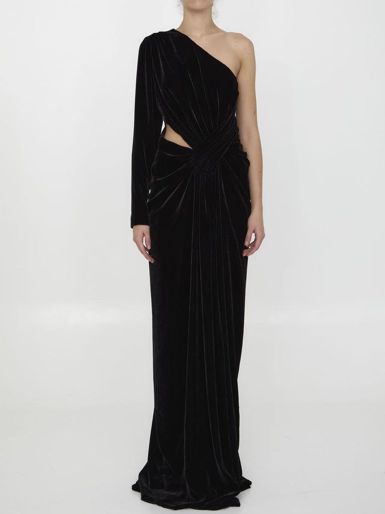 COSTARELLOS Elegant Velvet Maxi Dress - Size 40