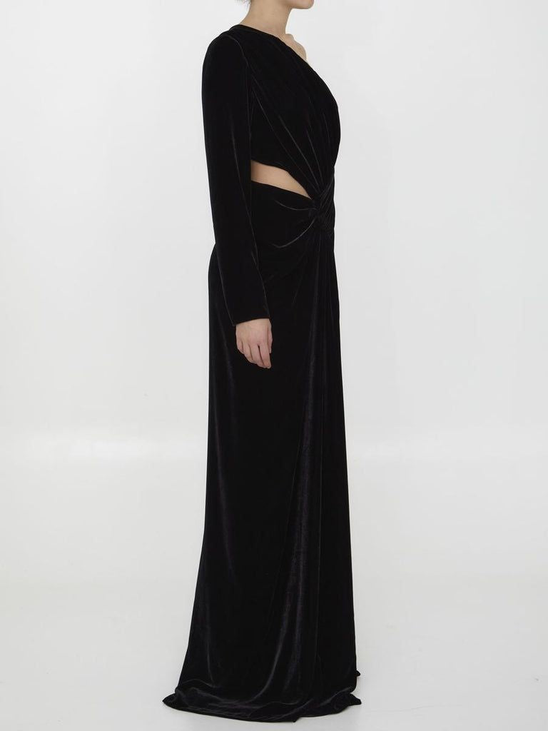COSTARELLOS Elegant Velvet Maxi Dress - Size 40