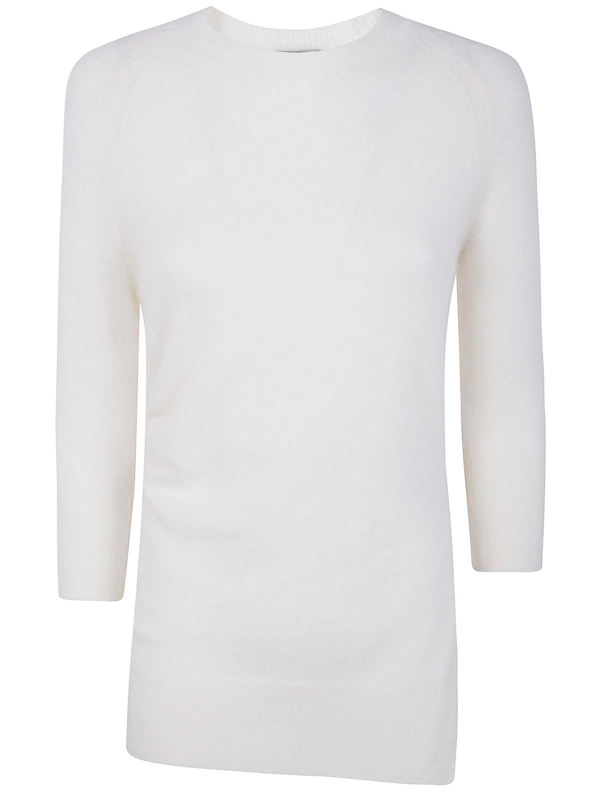 MRZ Asymmetric Round Neck Cashmere Blend Sweater for Women