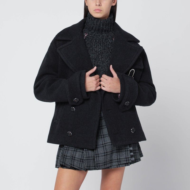 DURAZZI MILANO Double-Breasted Wool Mini Jacket for Women