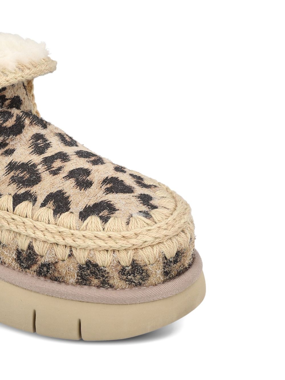 MOU Women's Mini Leopard Pattern Sneaker Boots