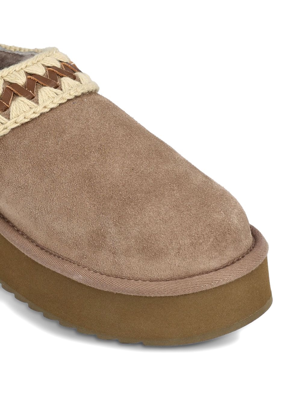 MOU Platform Clog Suede Slippers for Women