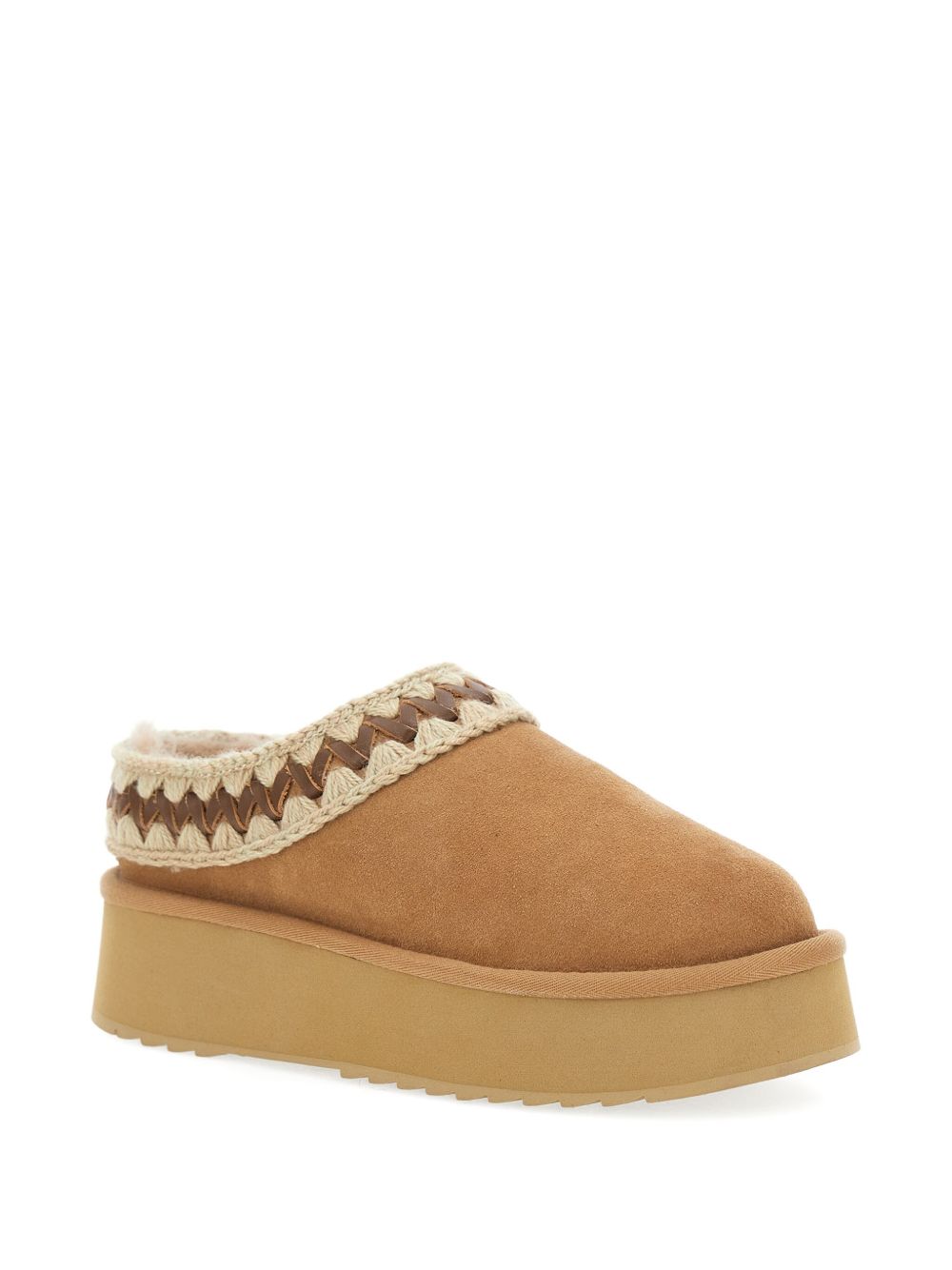 MOU Platform Clog Suede Slippers