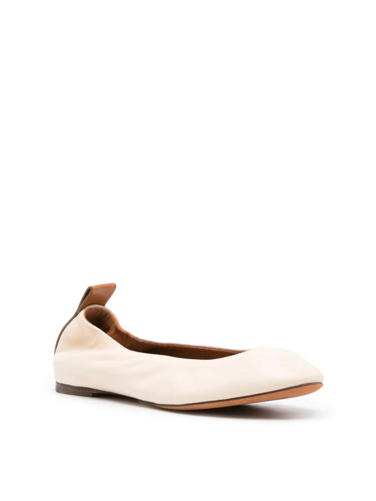 LANVIN Nappa Leather Logo Ballerina Flats