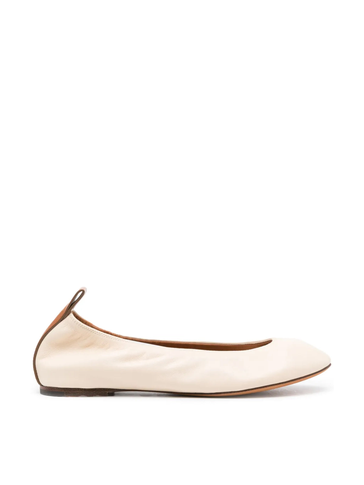 LANVIN Nappa Leather Logo Ballerina Flats