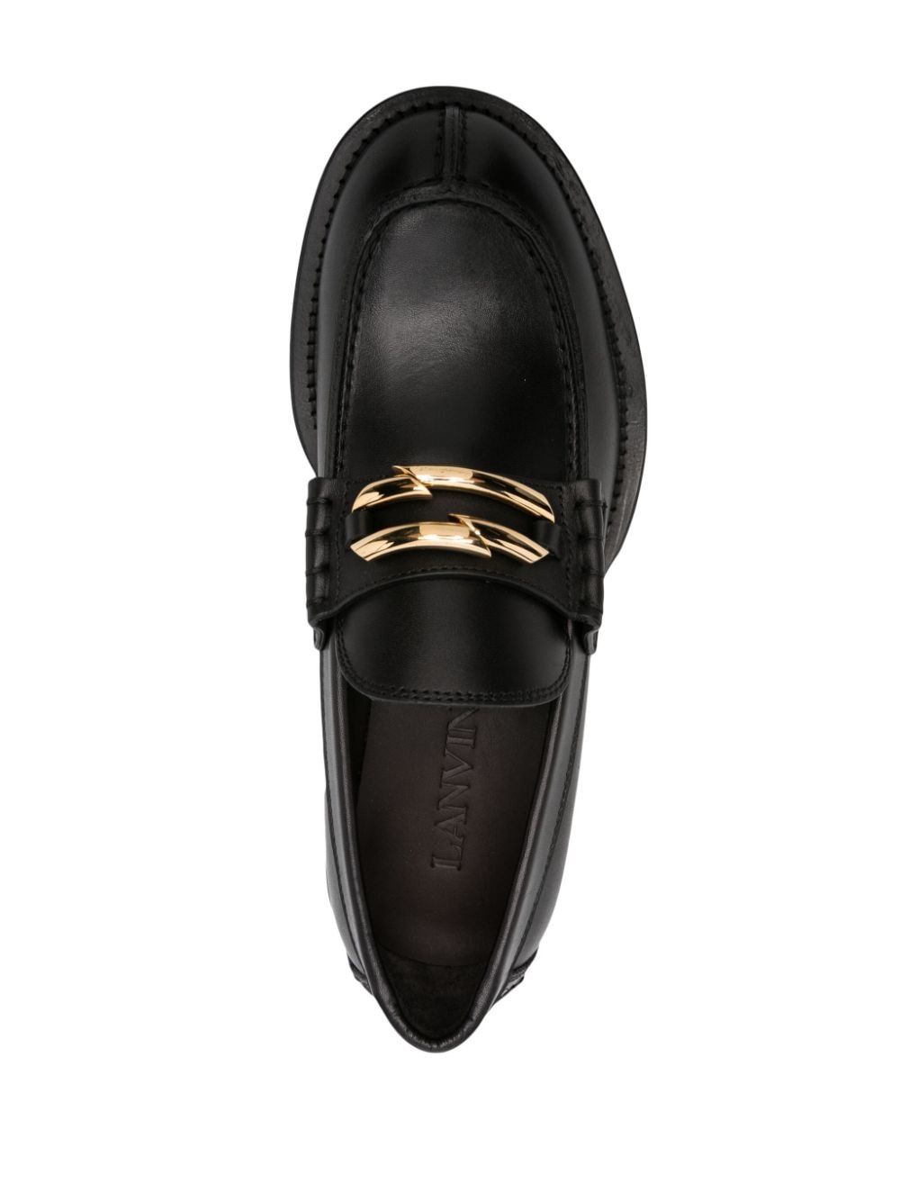 LANVIN Elegant Leather Loafers with Decorative Buckle - FW23