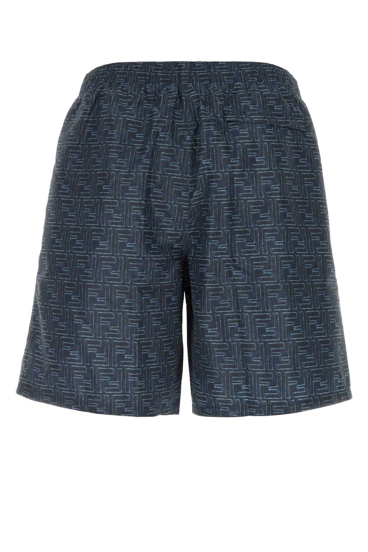 FENDI Denim-Effect FF Nylon Swim Shorts