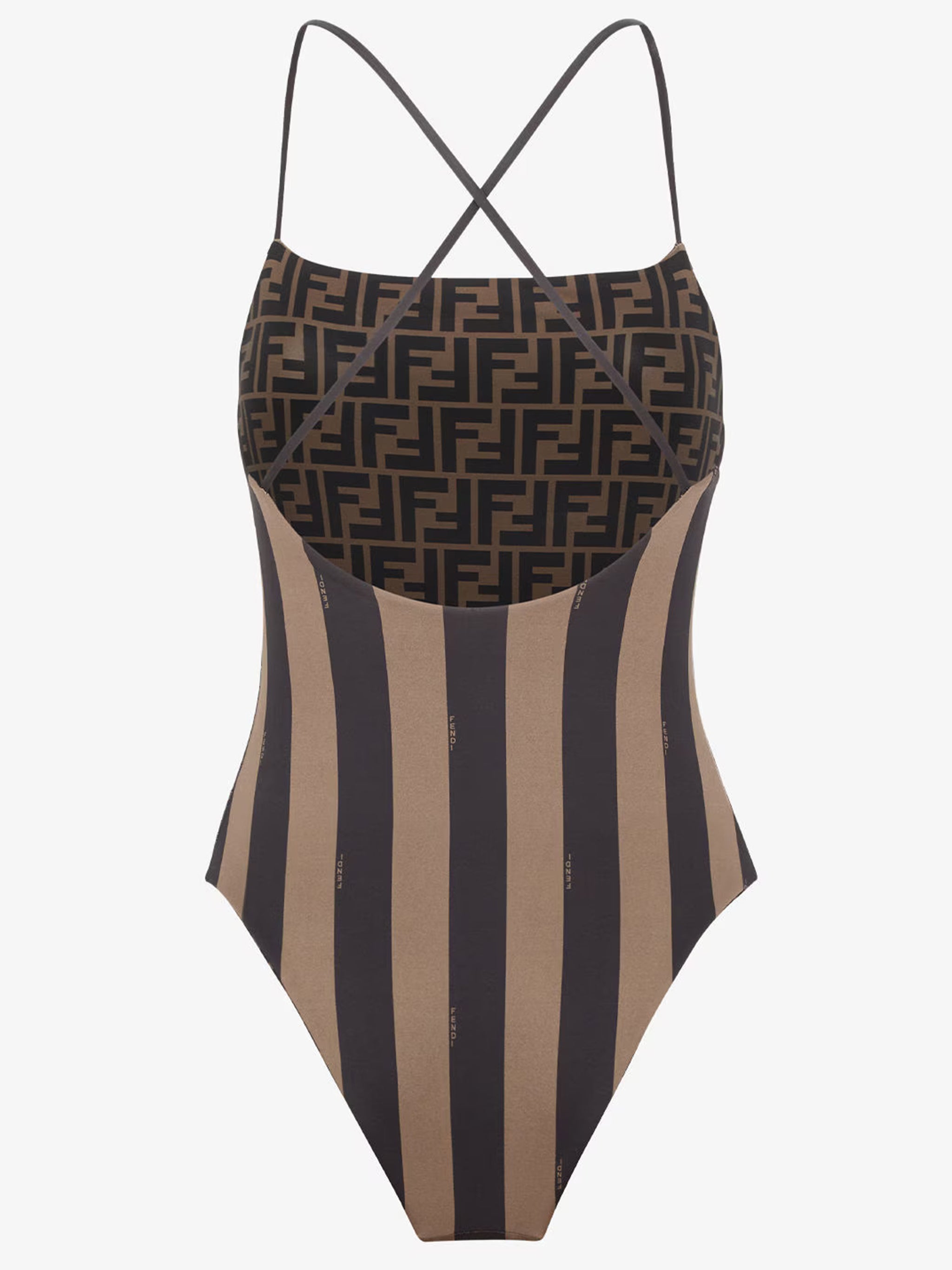 FENDI Reversible One-Piece Swimsuit with Crossed Straps