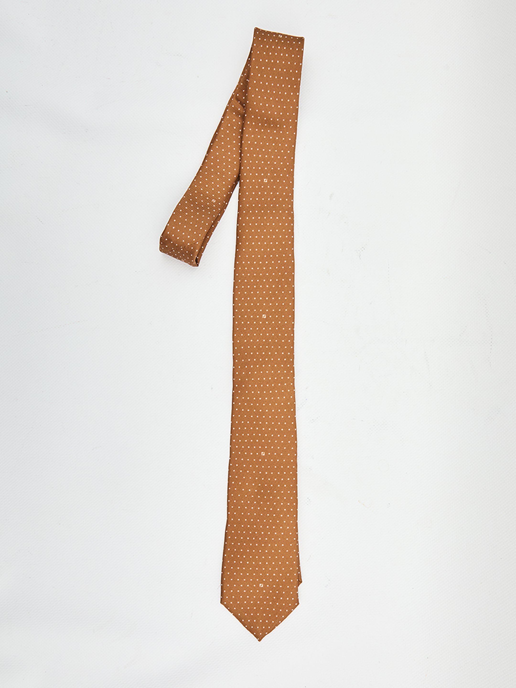 FENDI Silk Tie with Micro Polka Dot Pattern - 6.5 cm Width