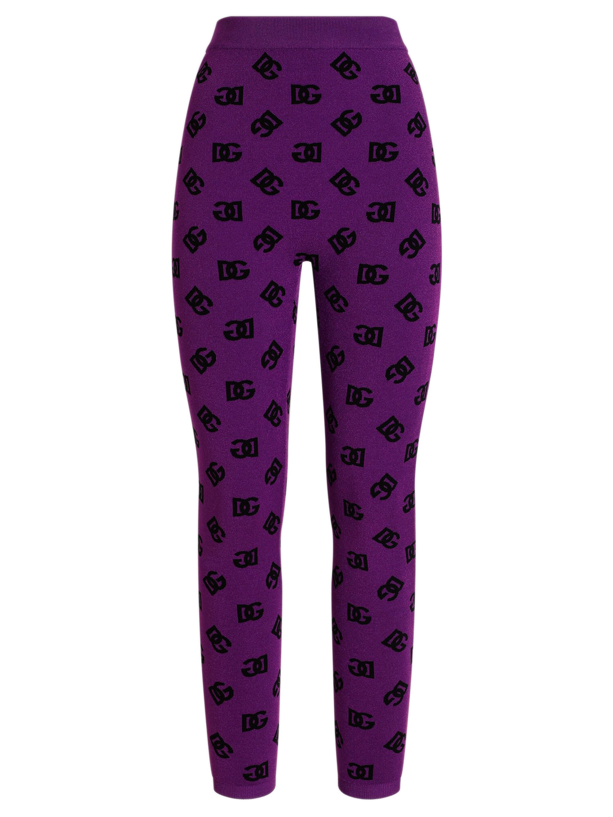 DOLCE & GABBANA High-Waist Printed Jacquard Leggings - Size 40