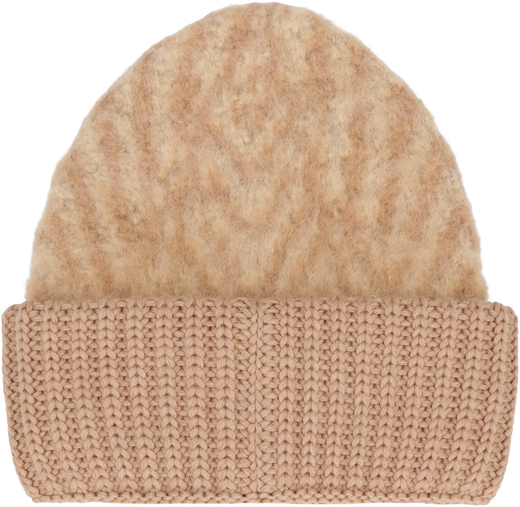 FENDI Alpaca Beanie Hat with Turned-Up Brim