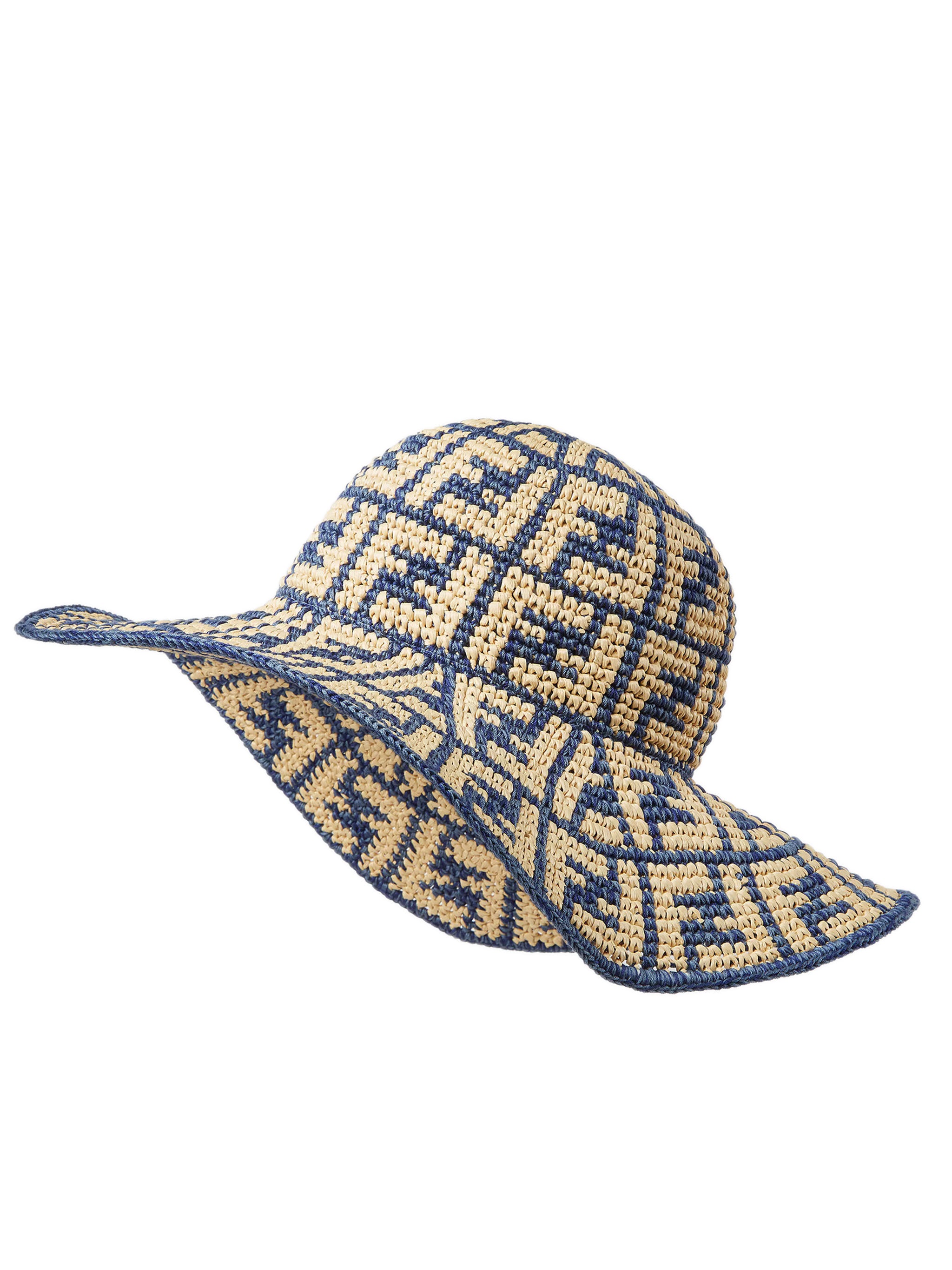 FENDI Wide-Brimmed Hand-Woven Hat