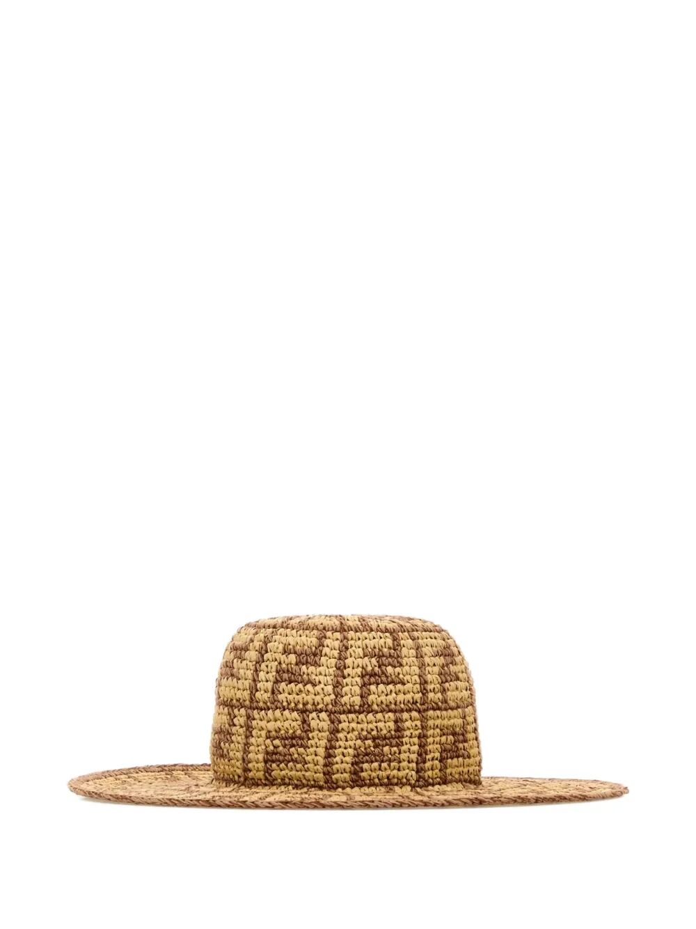 FENDI Wide-Brimmed Hand-Woven Hat