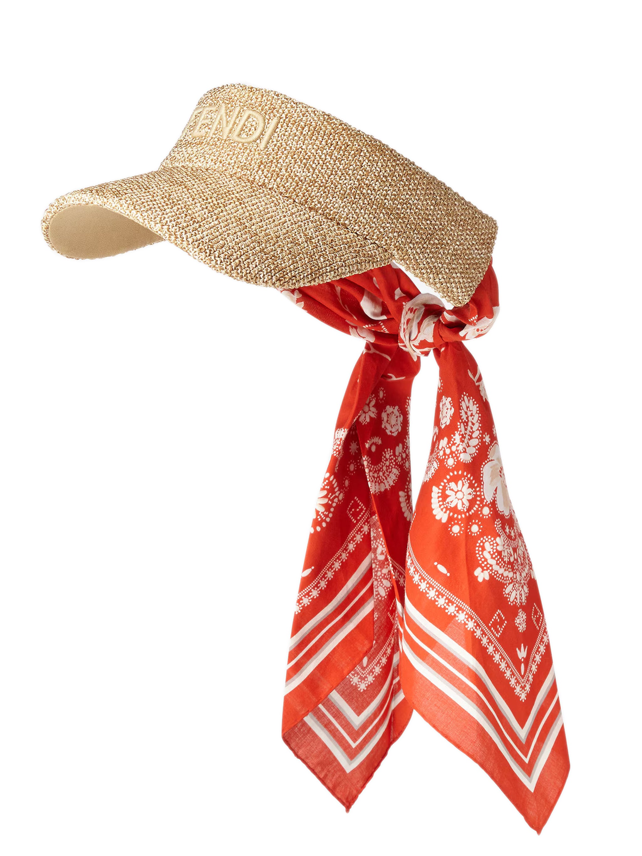 FENDI Cotton Bandana Print Scarf Visor